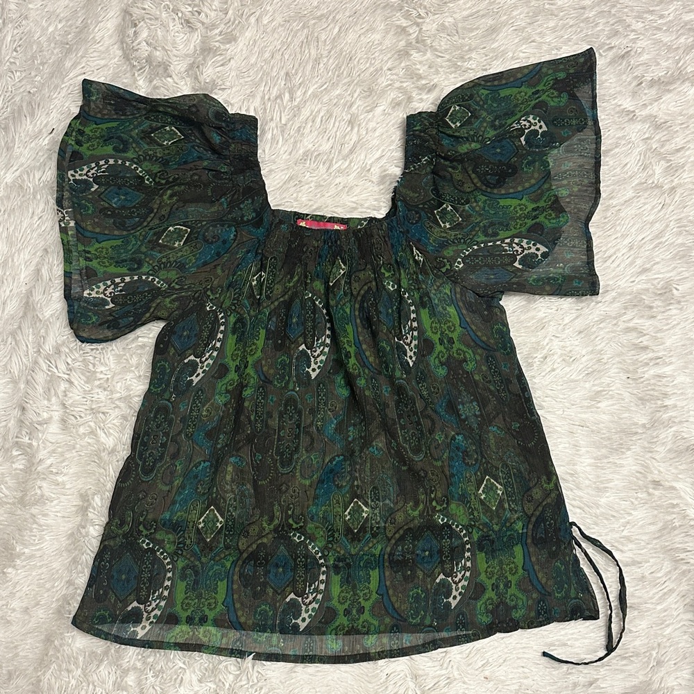 Y2K Sugar 17 Sheer Paisley Blouse